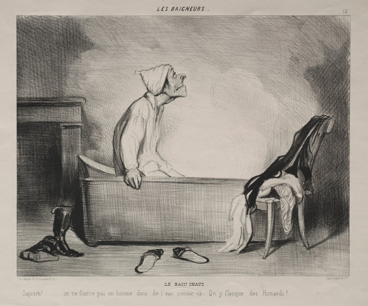Det varme bad af Honoré Daumier