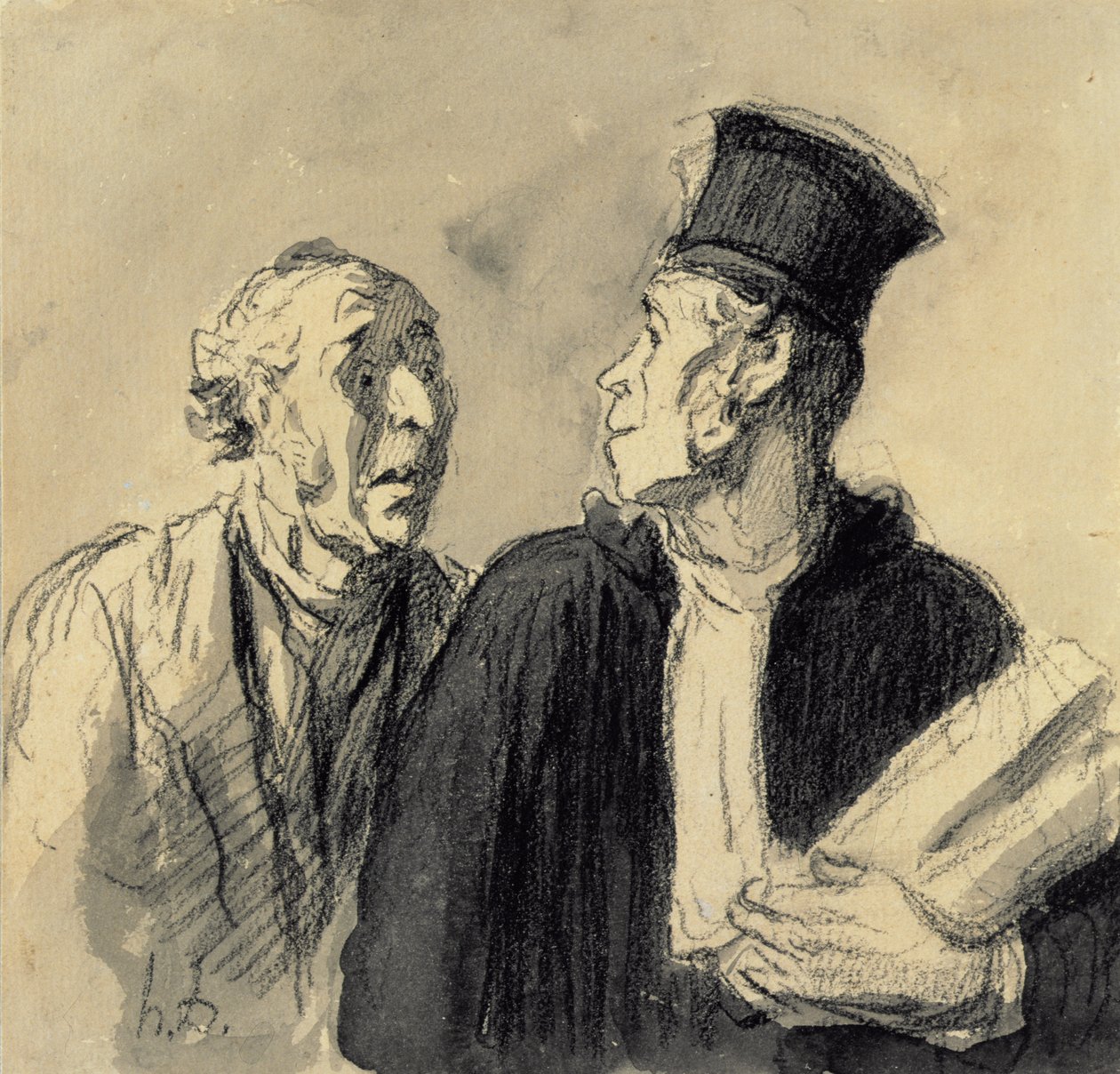 Advokaten og hans klient af Honoré Daumier