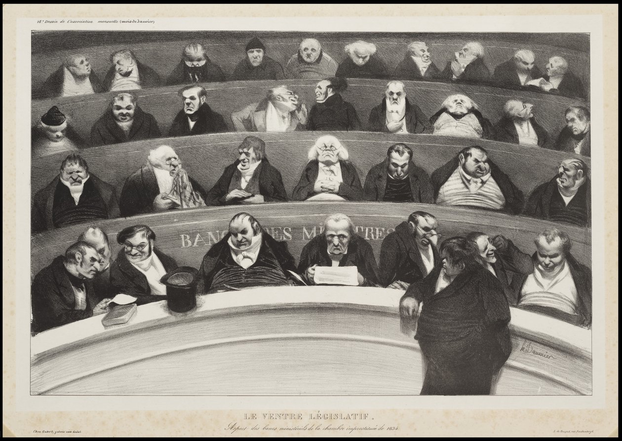 Den lovgivende mave, 1834 af Honoré Daumier