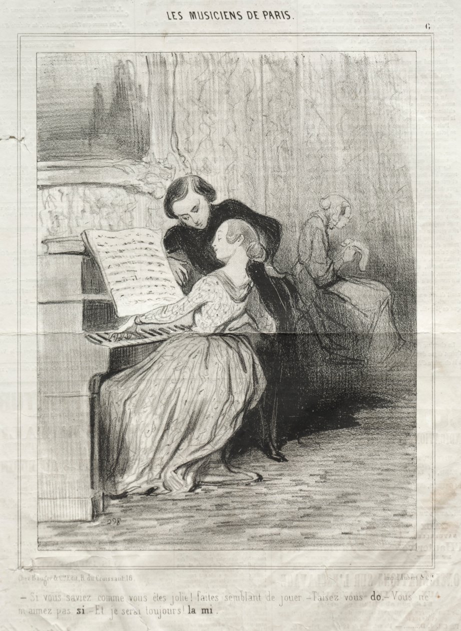 The Musicians of Paris, plade 6: Hvis du vidste, hvor smuk du er! af Honoré Daumier