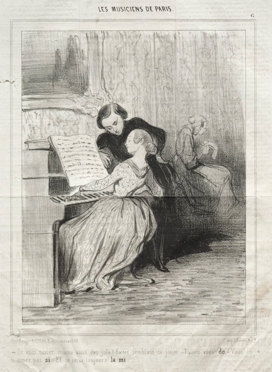 The Musicians of Paris, plade 6: Hvis du vidste, hvor smuk du er!, 6. marts 1841. af Honoré Daumier