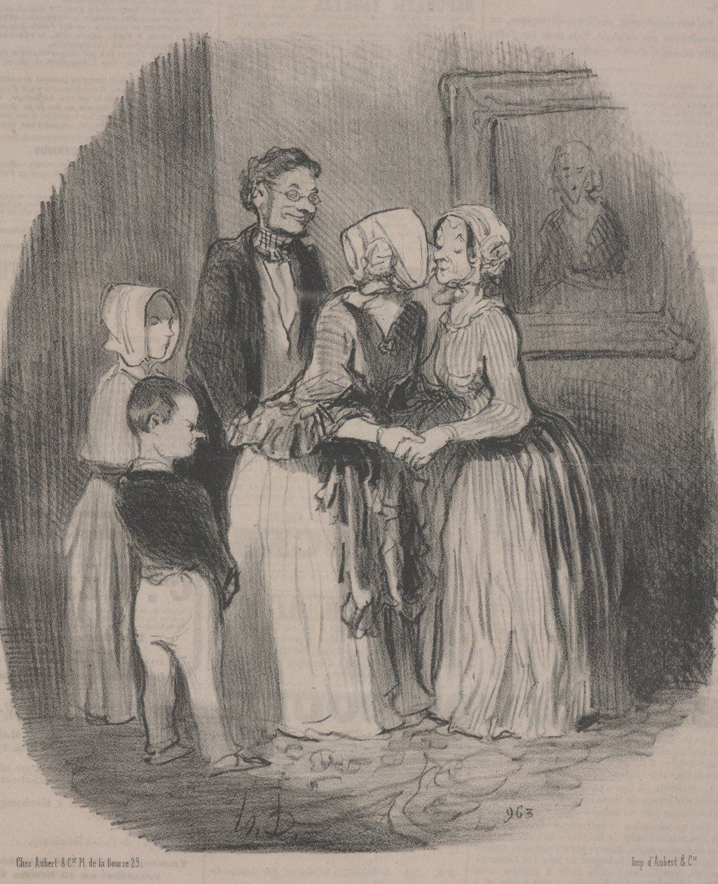 Det obligatoriske nytårsbesøg hos tante Rabourdin af Honoré Daumier