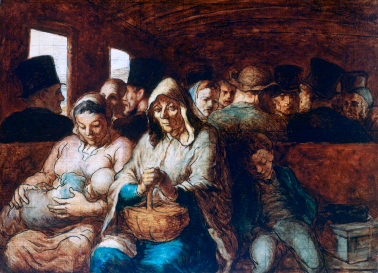 Den tredje klasses vogn, c1863-1865 af Honoré Daumier