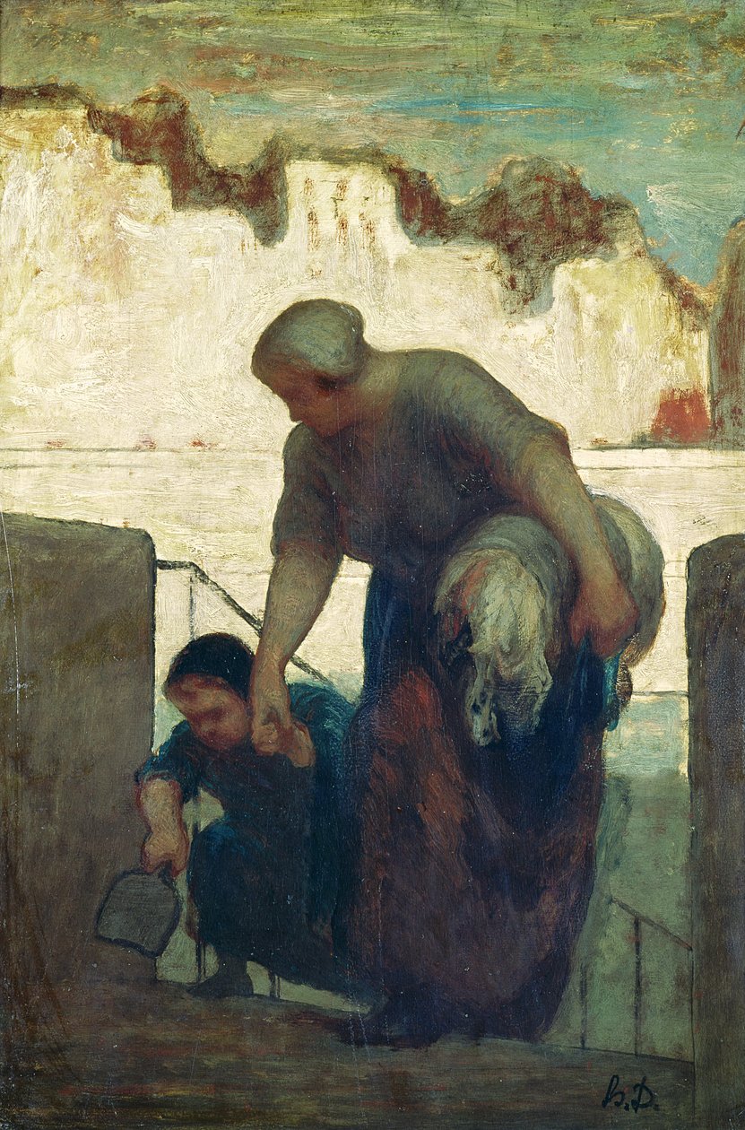 Vaskekonen, ca. 1860-61 af Honoré Daumier