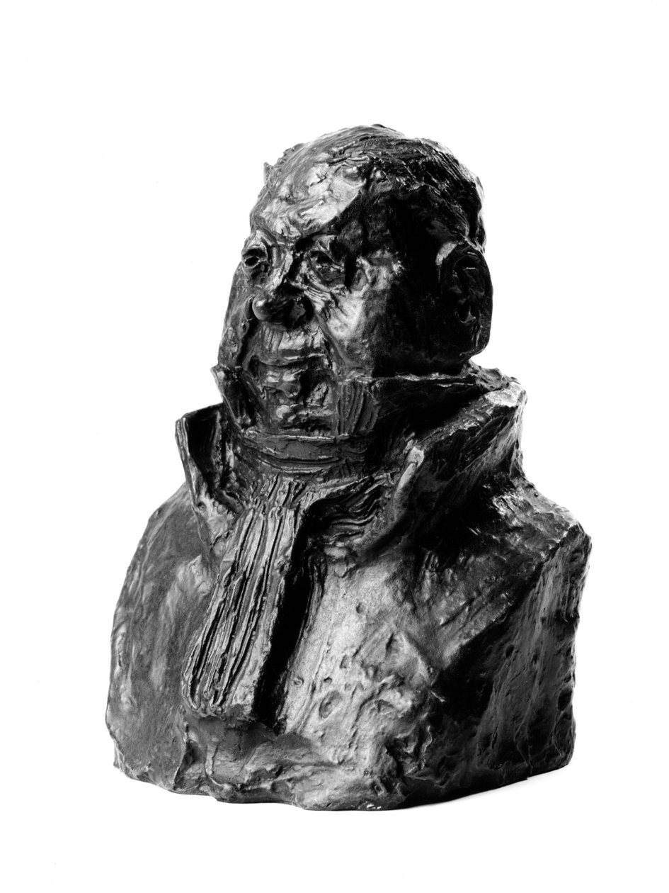 Busterne af "" celebrites of the right middle"" "" karikatur af Alexandre Lecomte (ca. 1788-?), magistrat. Det subtile.”” Skulptur af Honore Daumier (1808-1879) 1800-tallet. Inv L 48,10 Dim i cm H 17 x L 1 Musee des Beaux Arts, Palais Longc af Honoré Daumier