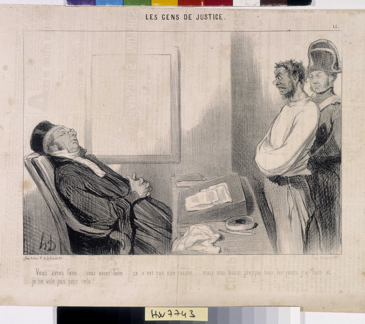 Retfærdighedens folk. Tegneserie af Honore Daumier (1808-1879), 37,5x28. Uddrag fra avisen Le"" Charivari"", Musee des Beaux Arts, Palais Longchamp, Marseille. af Honoré Daumier