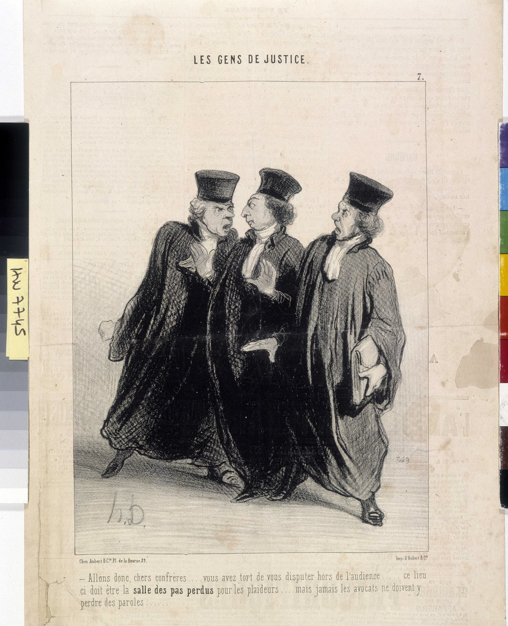 Retfærdighedens folk. Tegneserie af Honore Daumier (1808-1879), 37,5x28. Uddrag fra avisen Le"" Charivari"", Musee des Beaux Arts, Palais Longchamp, Marseille af Honoré Daumier