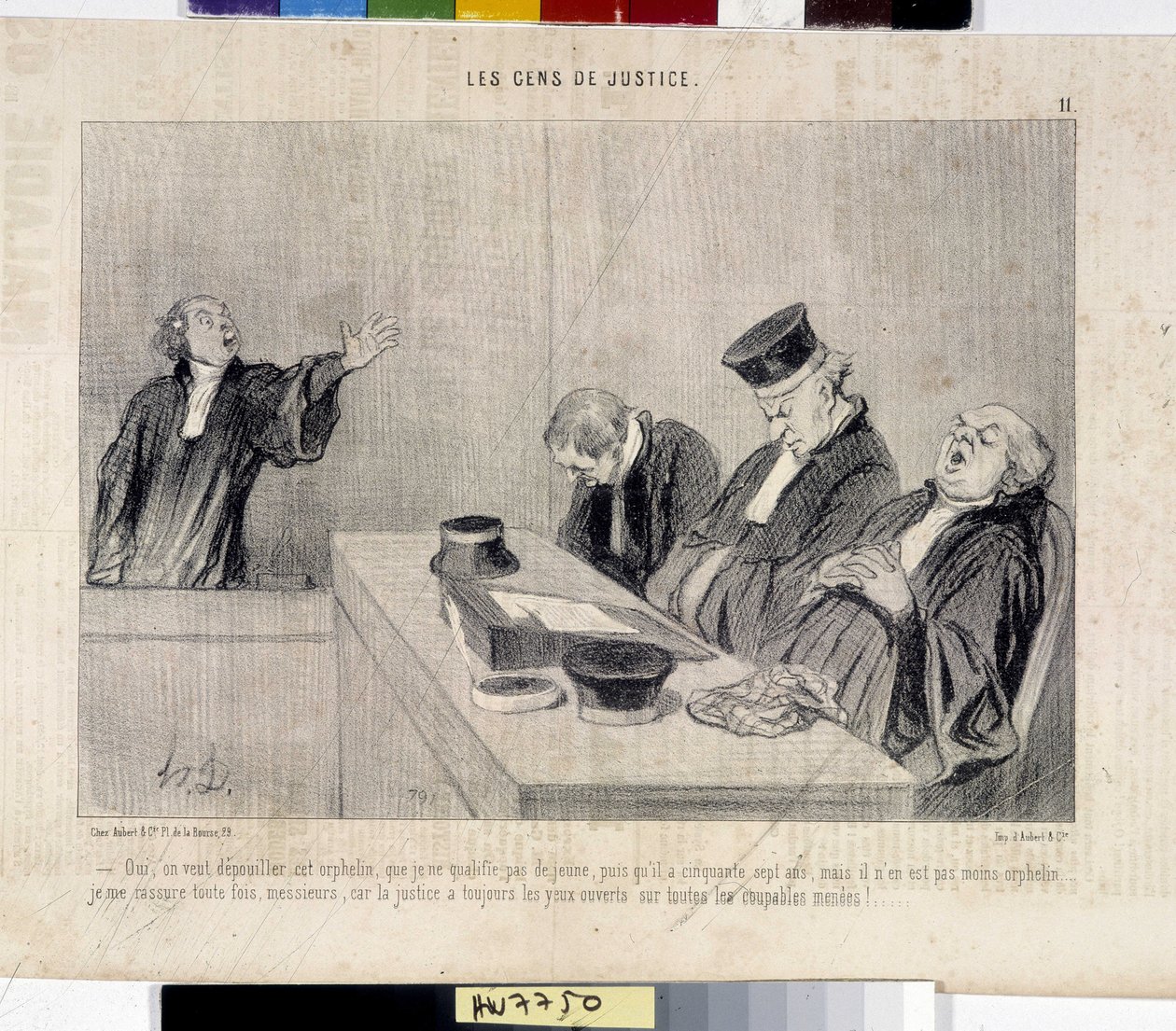 Retfærdighedens folk. Tegning af Honore Daumier (1808-1879), fra avisen Le" Charivari", 37,5x28. Musee des Beaux Arts, Palais Longchamp, Marseille. af Honoré Daumier