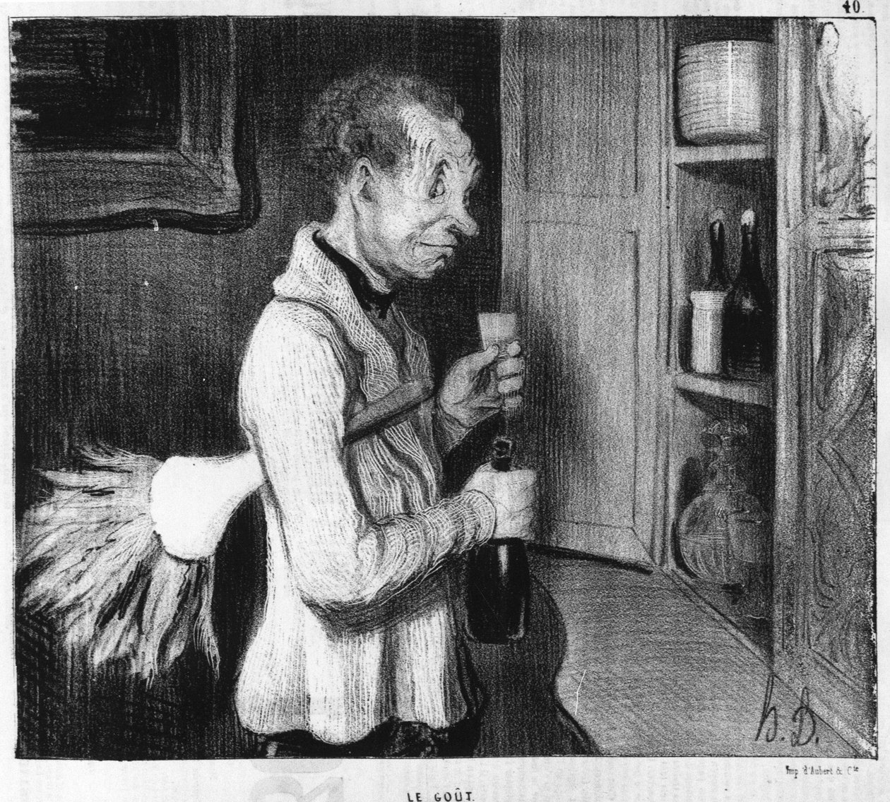 Smagen: serie fra “” Five senses””, af Honore Daumier (1808-1879). ""Charivari" af Honoré Daumier