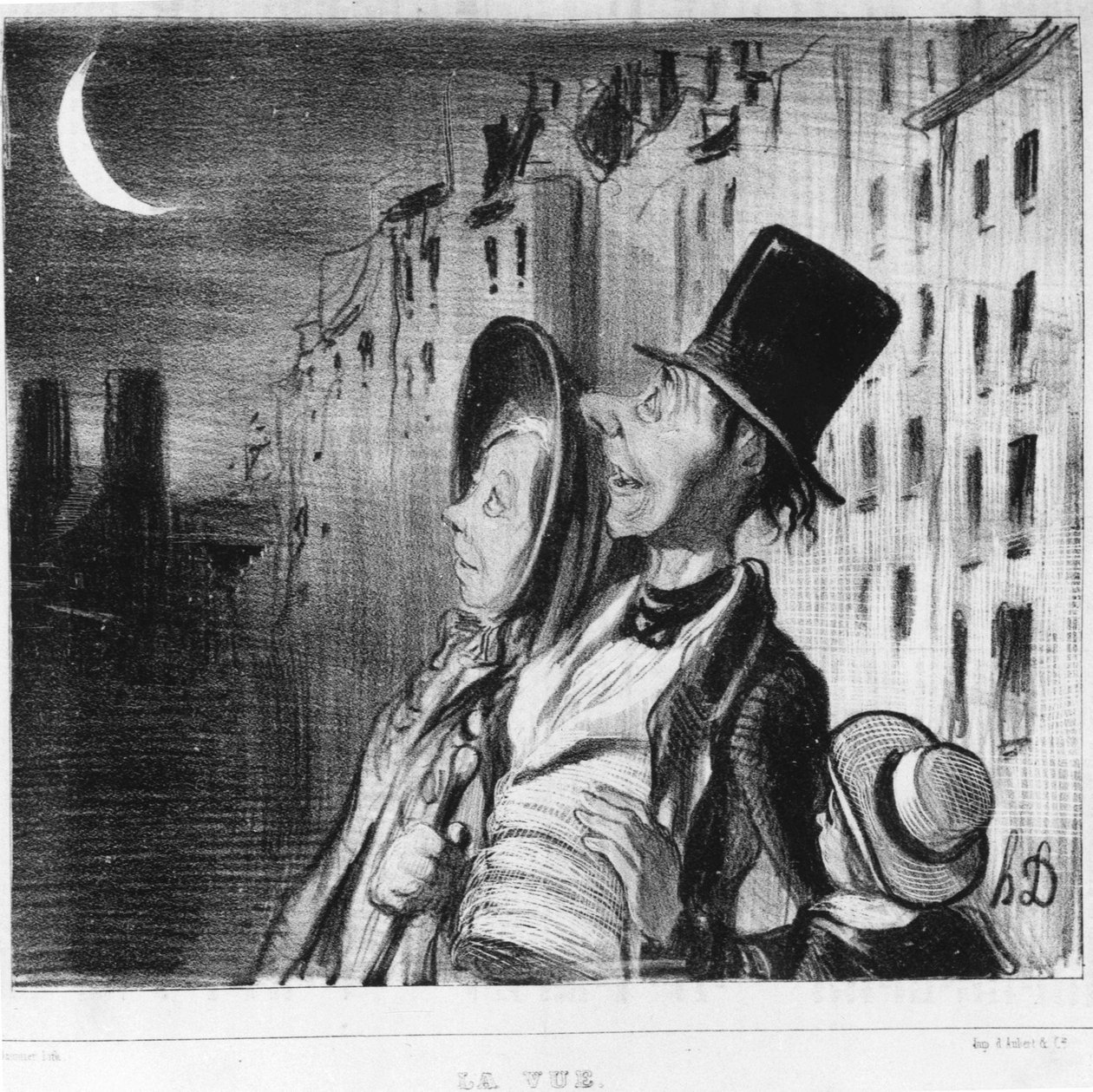 Udsigten: serie taget fra "" Cinq sens"", af Honore Daumier (1808-1879). "" Charivari"" af Honoré Daumier