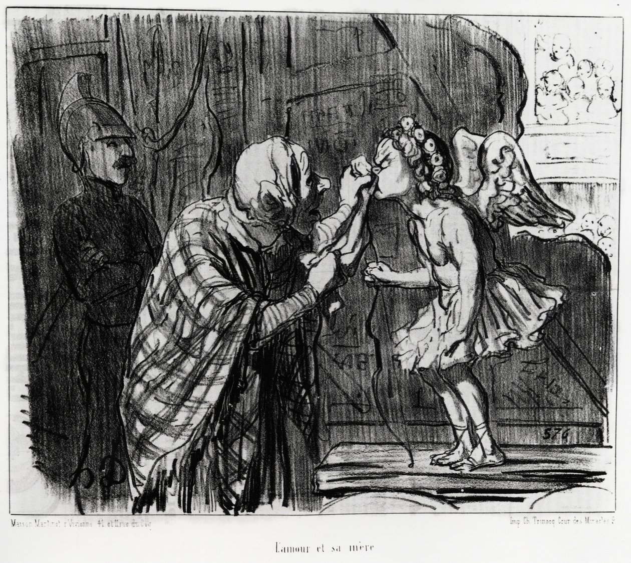 Teater sketch: kærlighed og mor. Illustration d