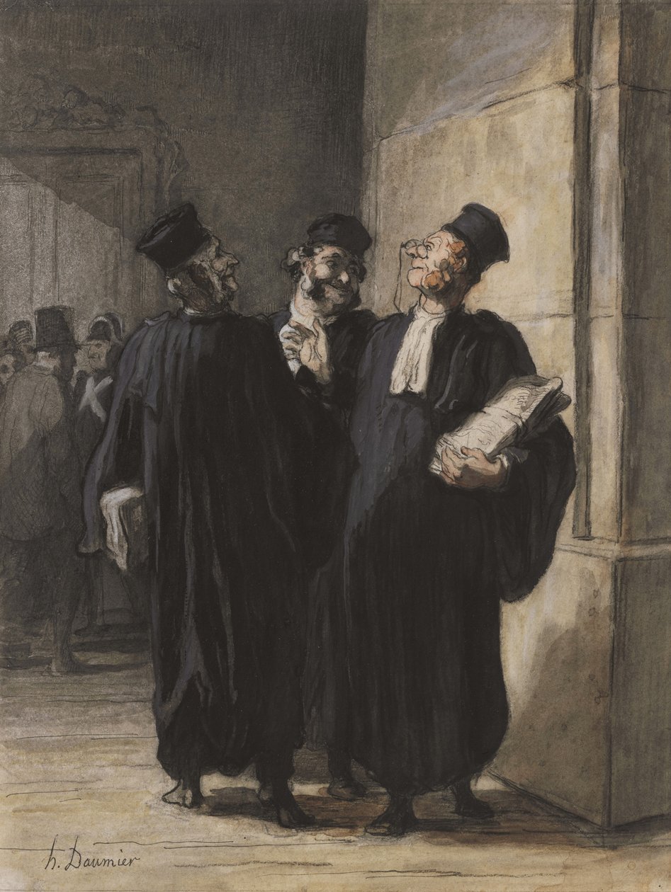 Tre advokater i samtale, ca. 1862-65 af Honoré Daumier