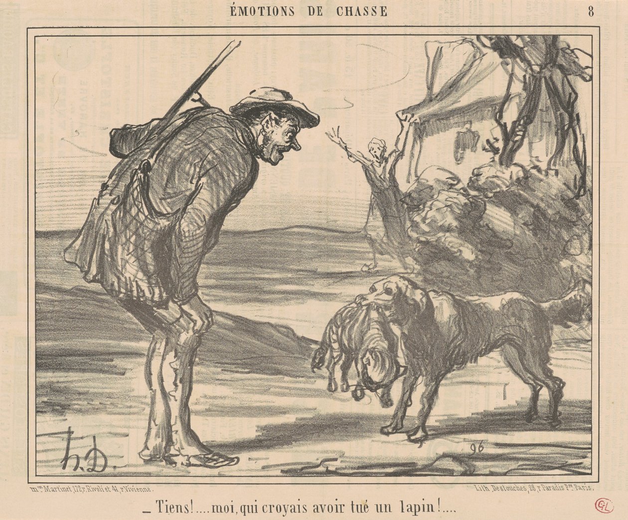 Her! Jeg troede, jeg dræbte en kanin! ... af Honoré Daumier