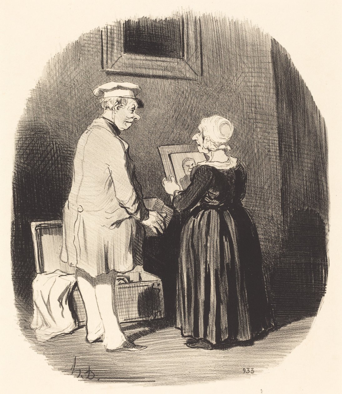Her, min kone, her er mit portræt... af Honoré Daumier