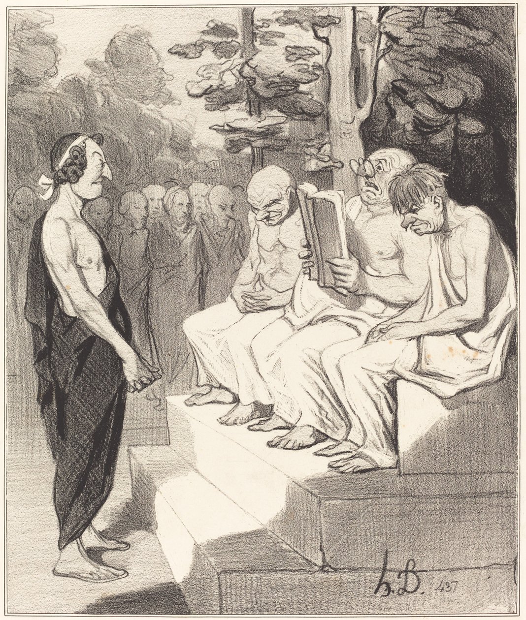 Telemachus forhørt af vismændene af Honoré Daumier