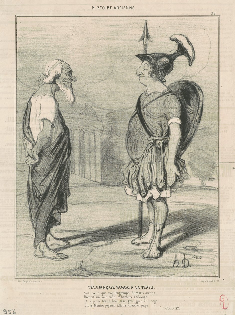 Telemachus genoprettet til dyd af Honoré Daumier