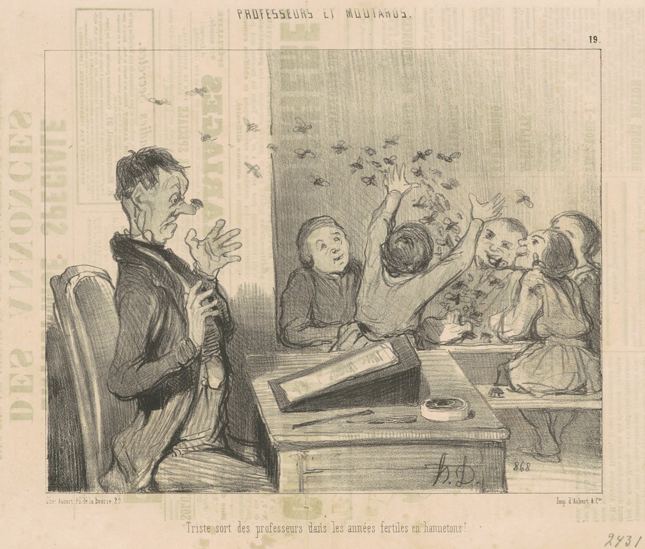 Lærernes triste skæbne... af Honoré Daumier