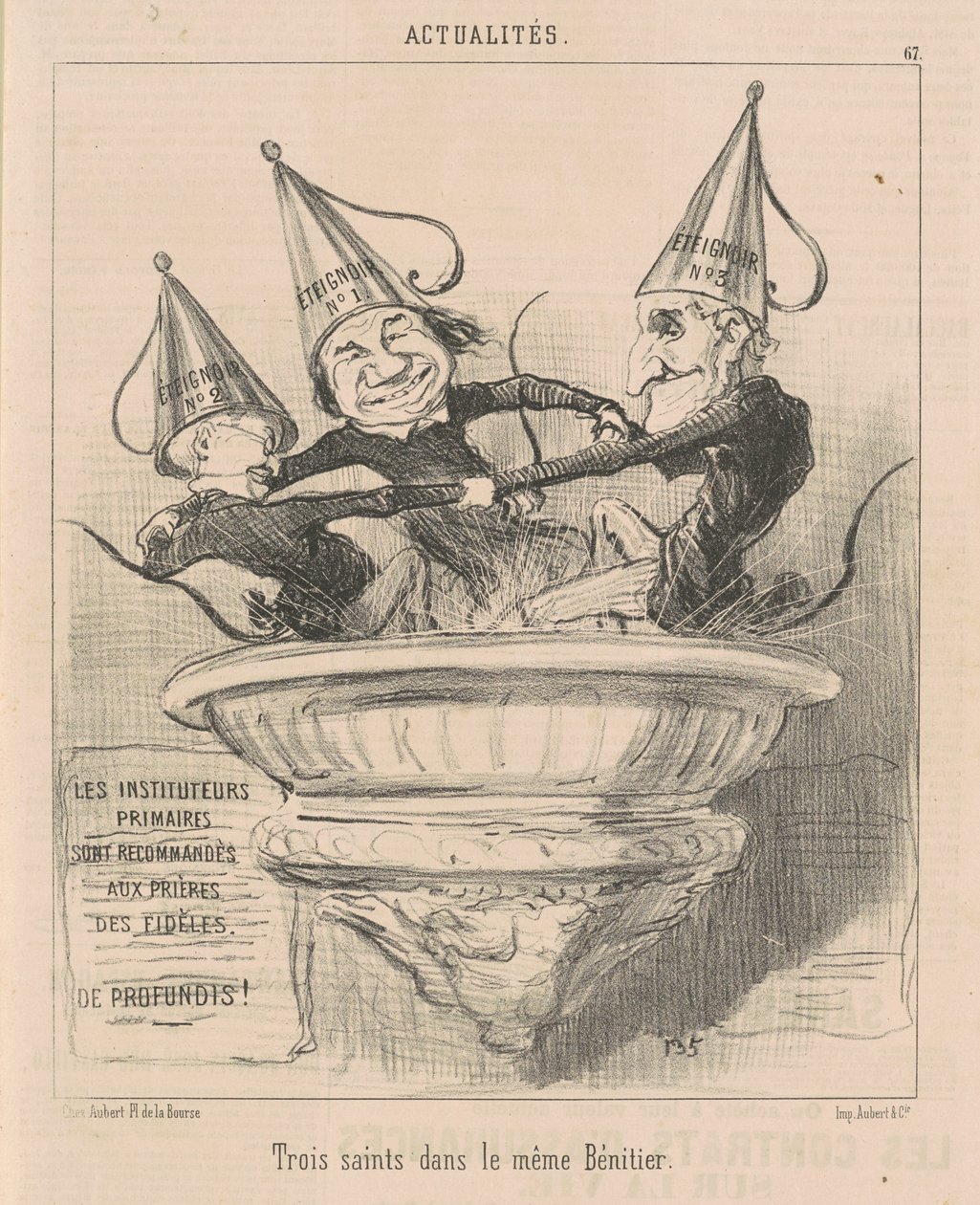 Tre helgener i samme stoup af Honoré Daumier