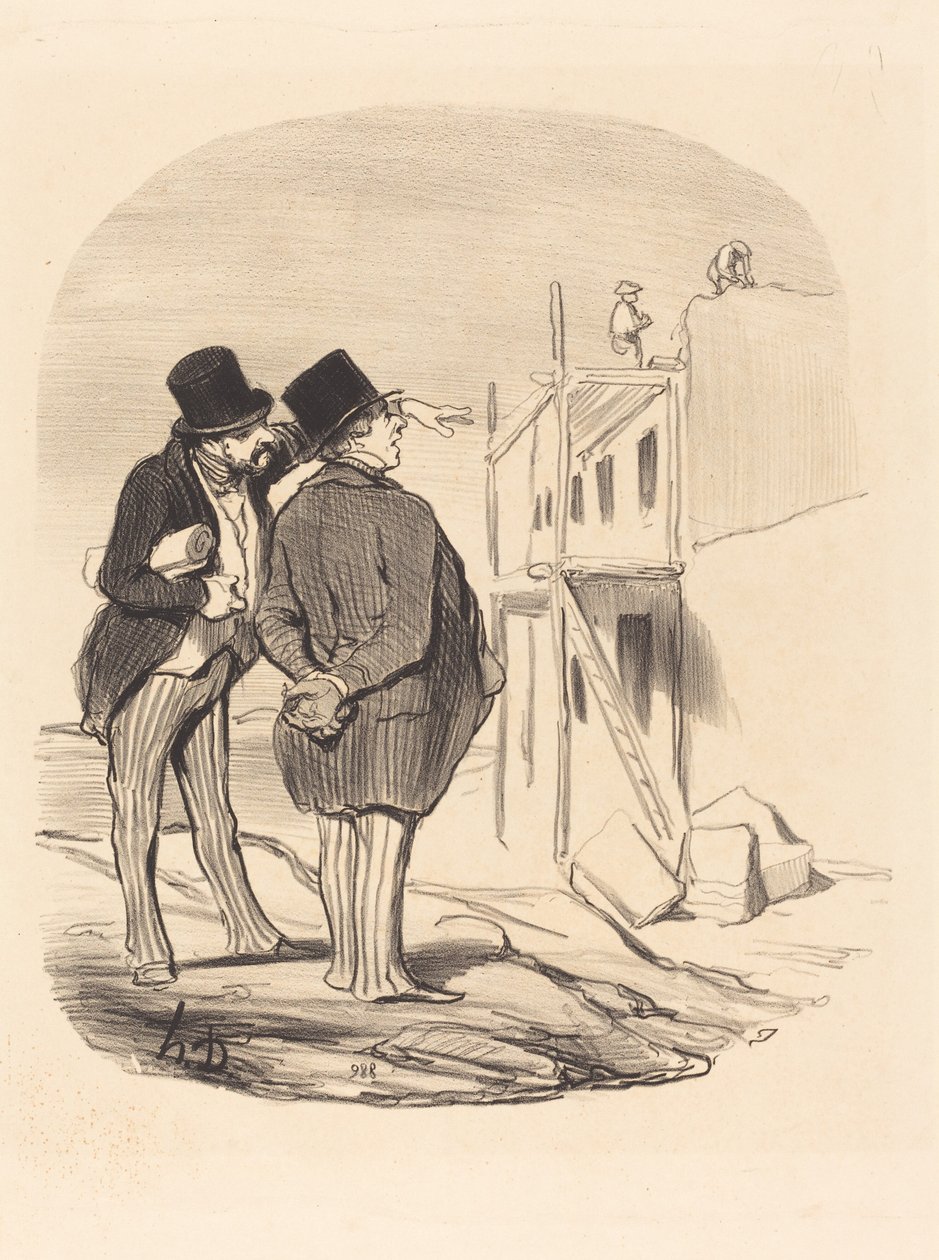 To mænd midt i ruiner af Honoré Daumier