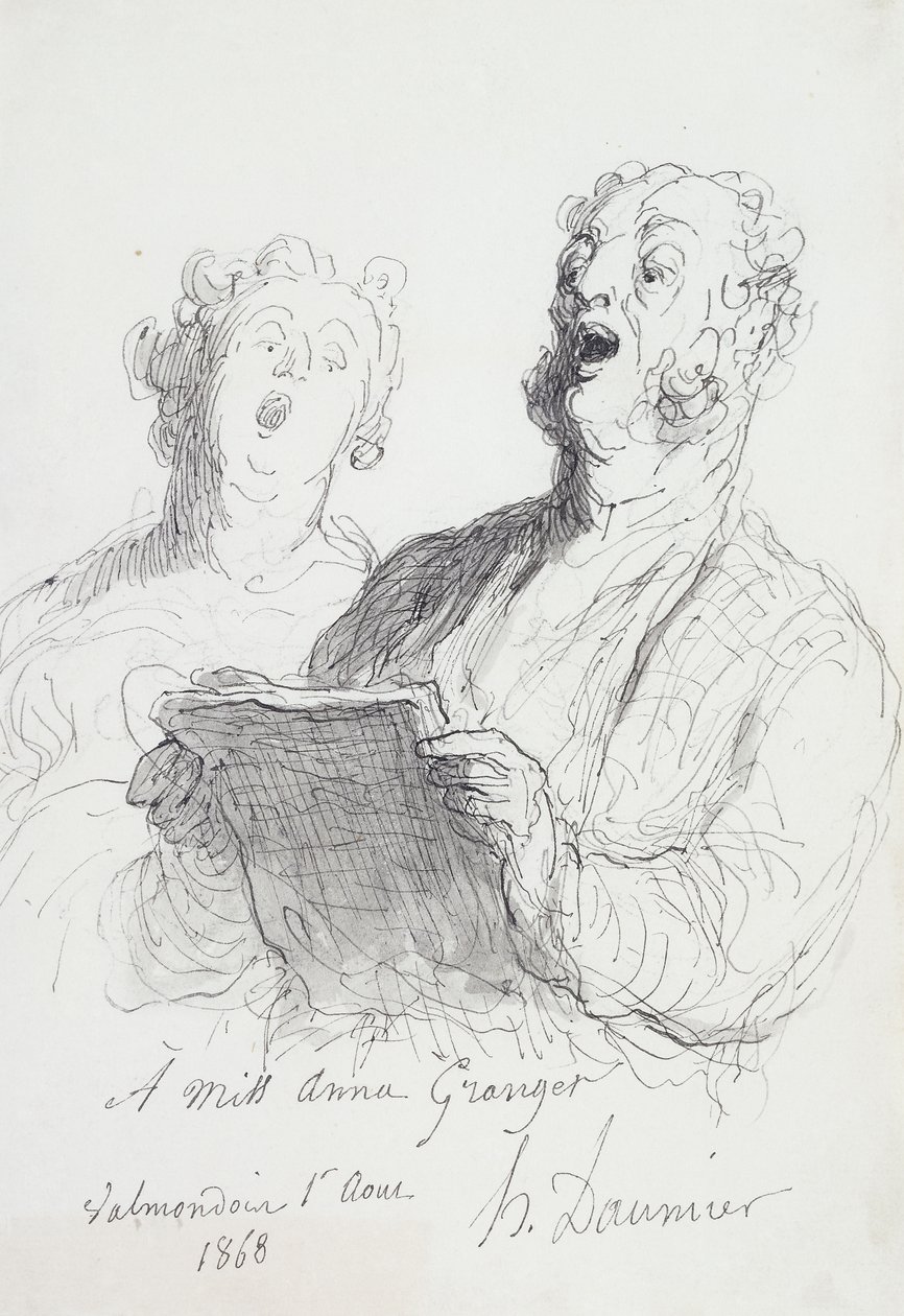 To sangere; To sangere, 1868 af Honoré Daumier