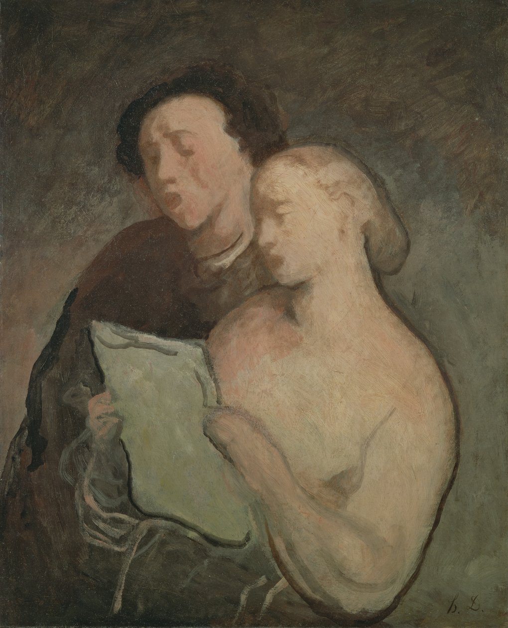 To sangere, ca. 1850-60 af Honoré Daumier