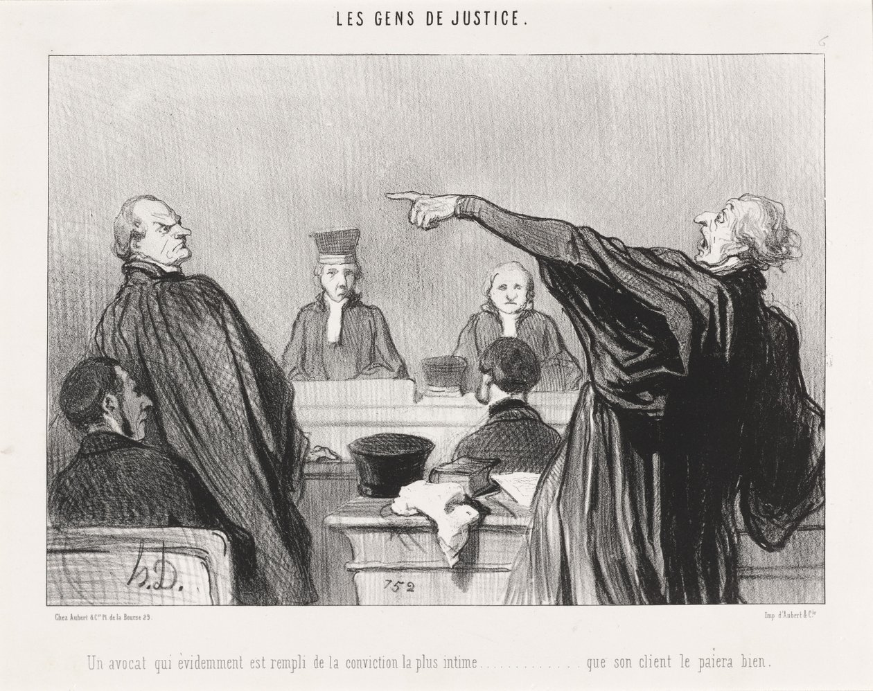 En advokat, der er... fyldt med overbevisning... intim... af Honoré Daumier