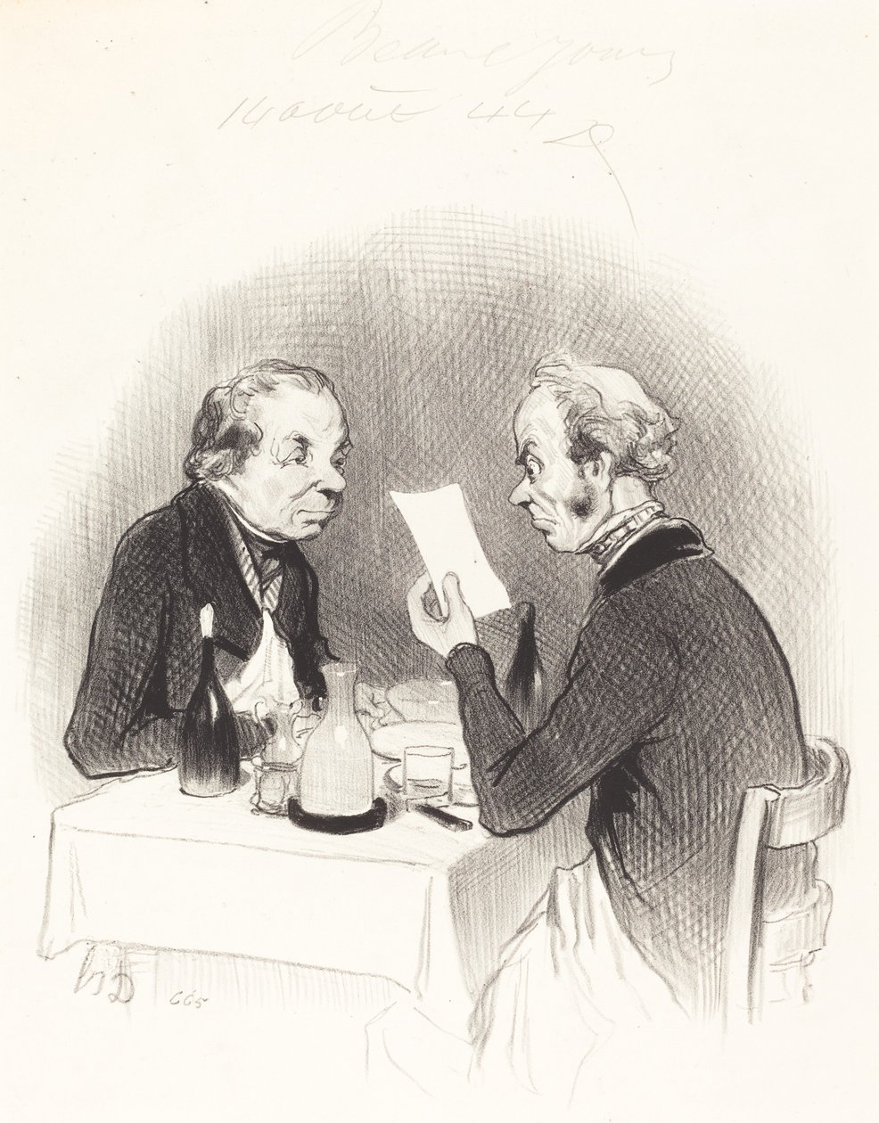 En mager middag af Honoré Daumier