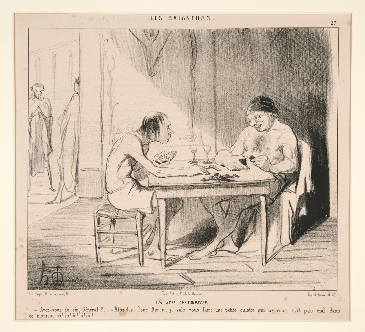 Et dejligt ordspil. Har du en sekser, general? af Honoré Daumier