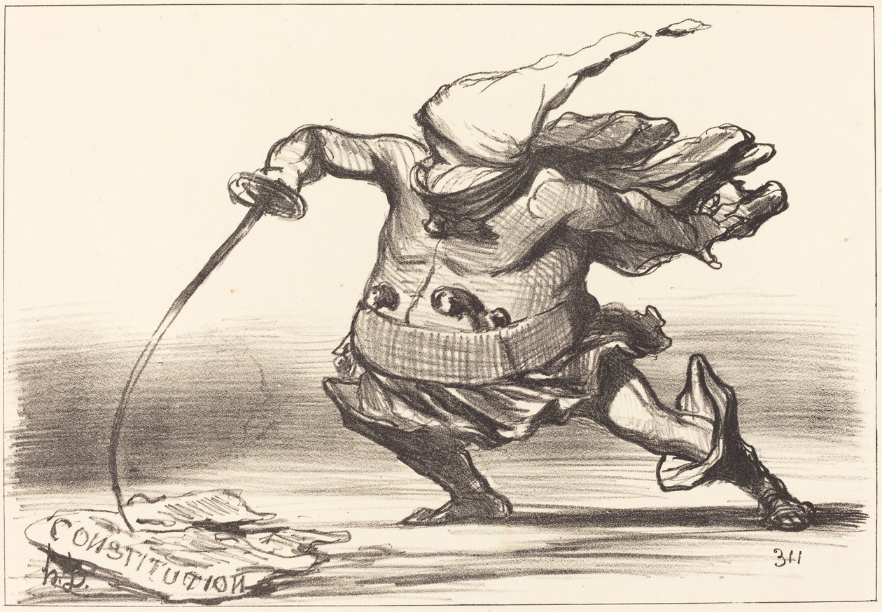 En Matamore iført en... støvle... af Honoré Daumier