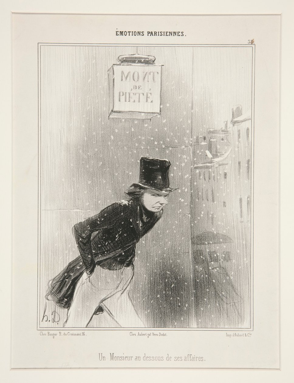 En mand på bunden af ​​sine anliggender af Honoré Daumier