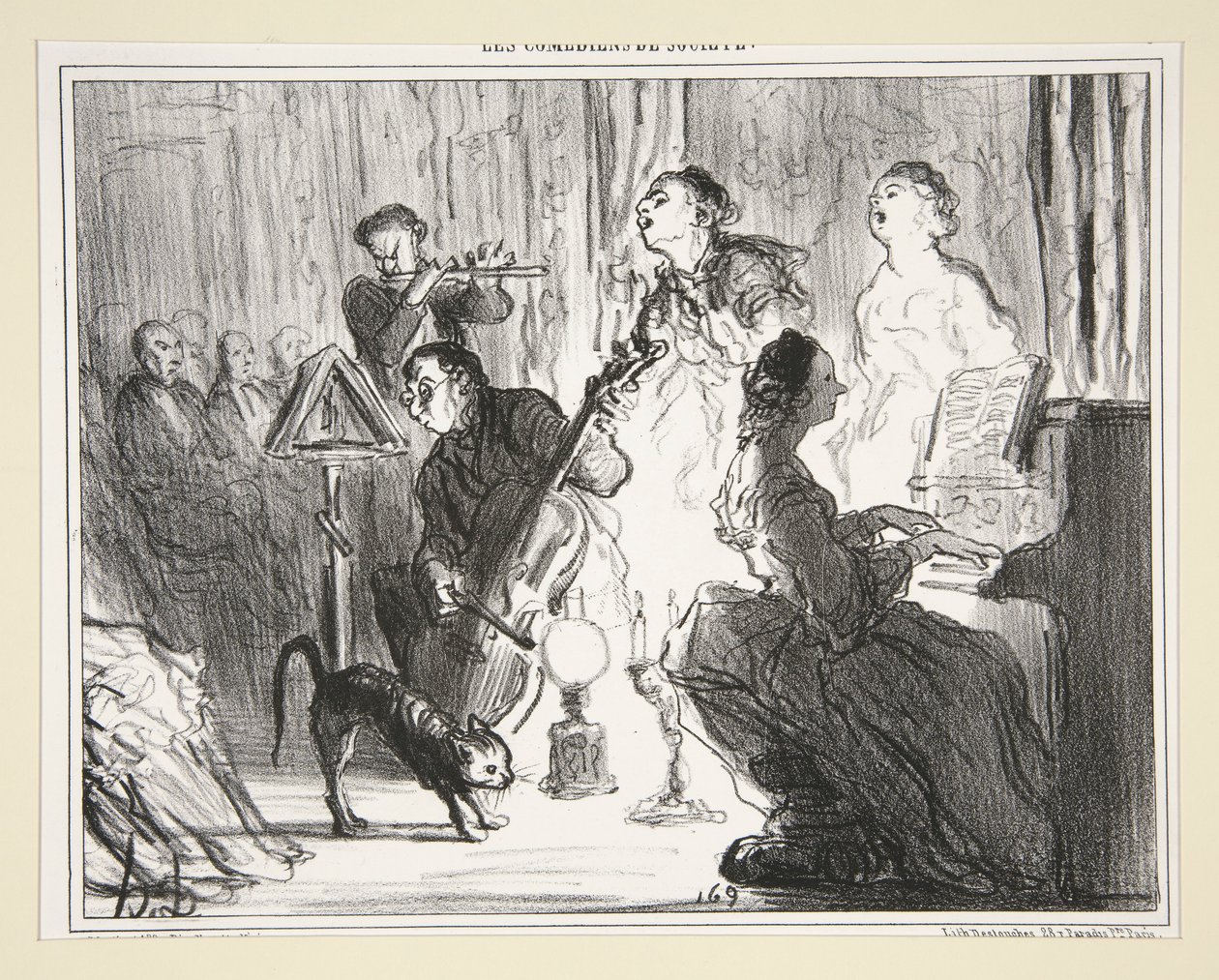 Et orkester i et meget Comme il faut-hus, no. 8 af Samfundets komikere af Honoré Daumier