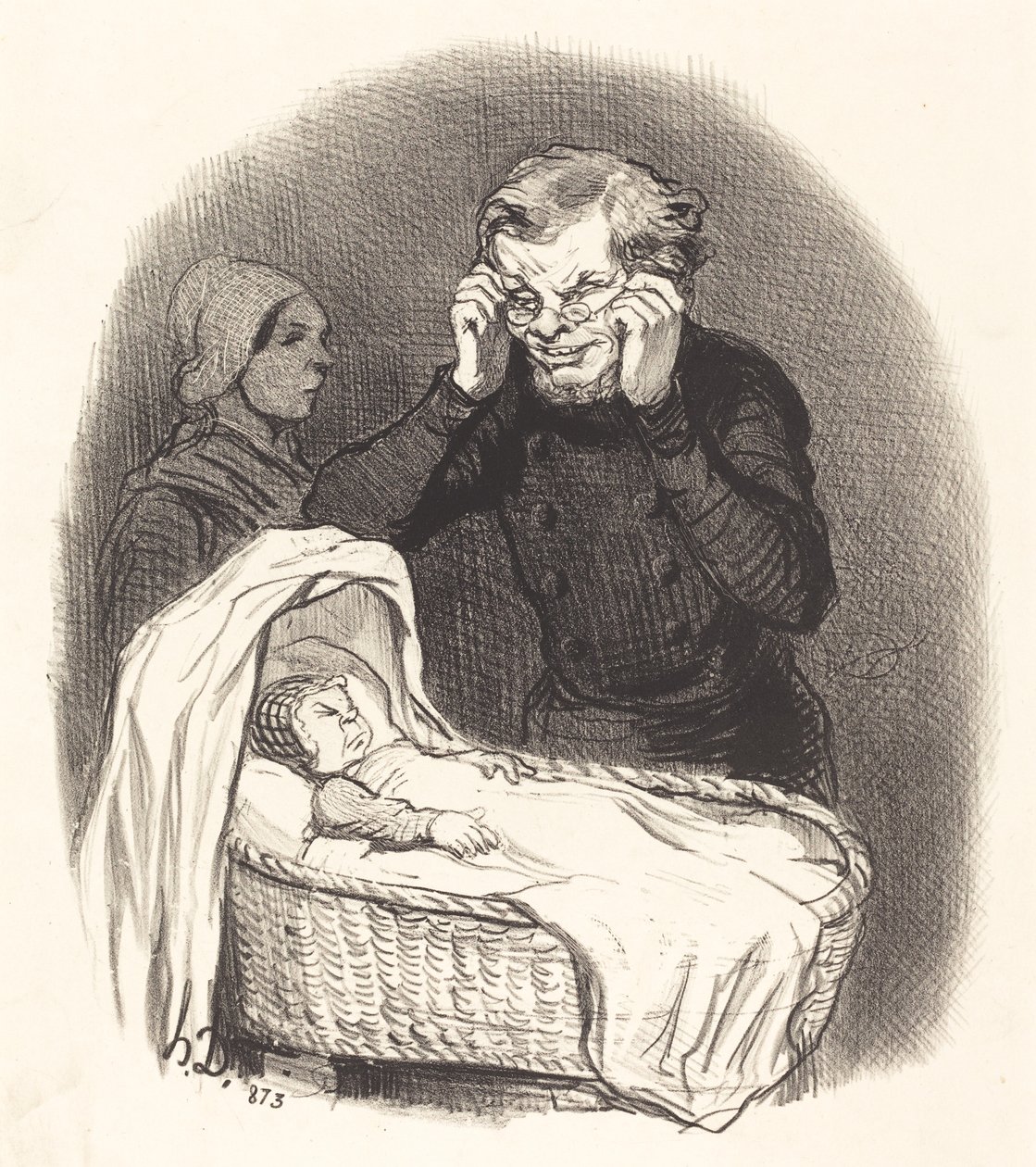 En glad far af Honoré Daumier
