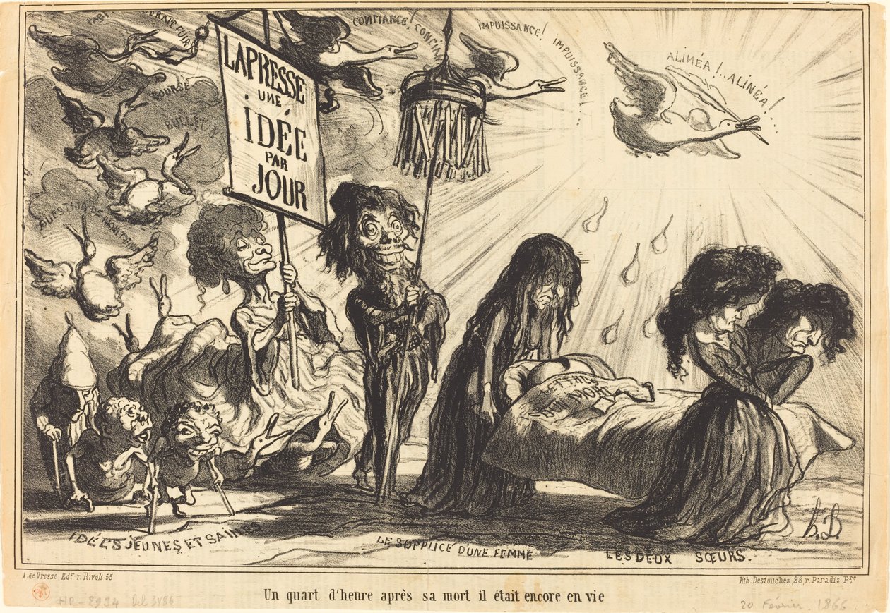Et kvarter efter sin død var han stadig i live (A Quarter of an Hour after His Death, He Was Still Alive) af Honoré Daumier