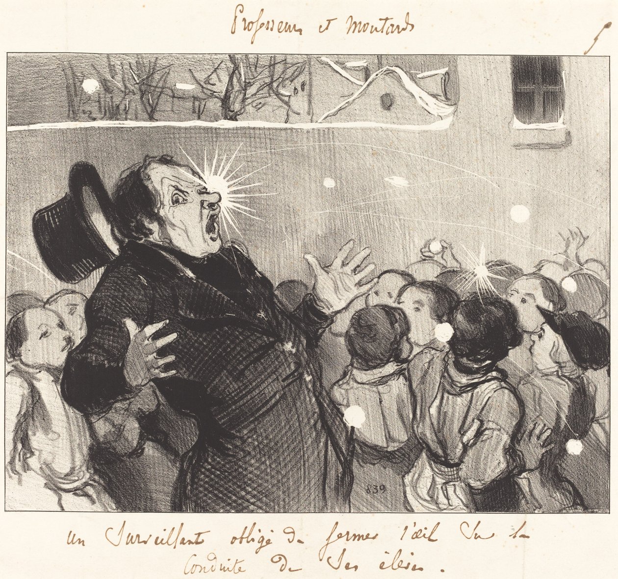 En tilsynsførende tvunget til at vende det blinde øje til... af Honoré Daumier