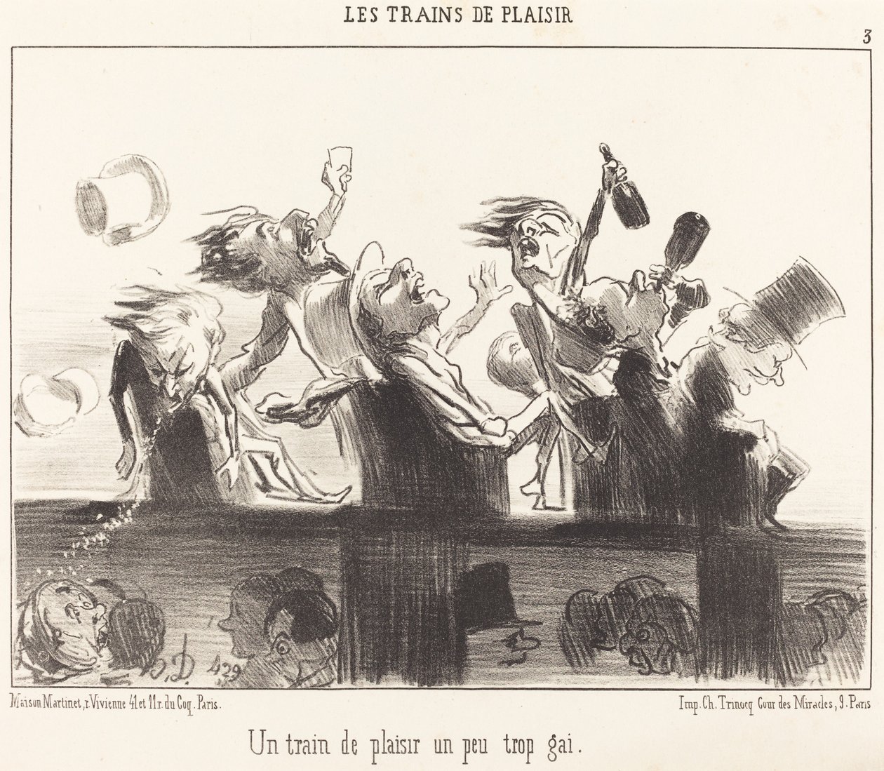 Et lysttog, der er lidt for muntert af Honoré Daumier