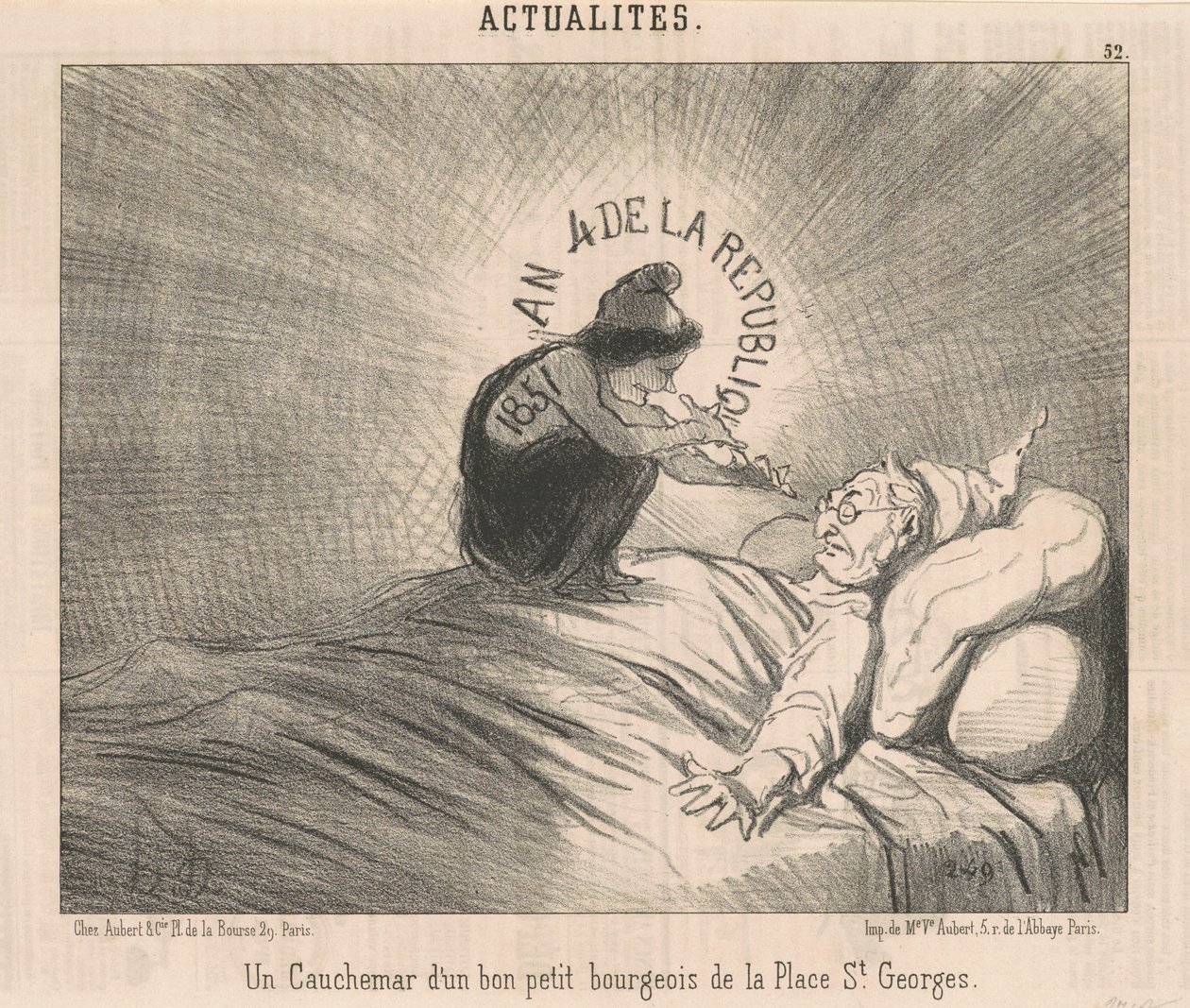 Et mareridt af en ... Bourgeois af Place St. Georges af Honoré Daumier