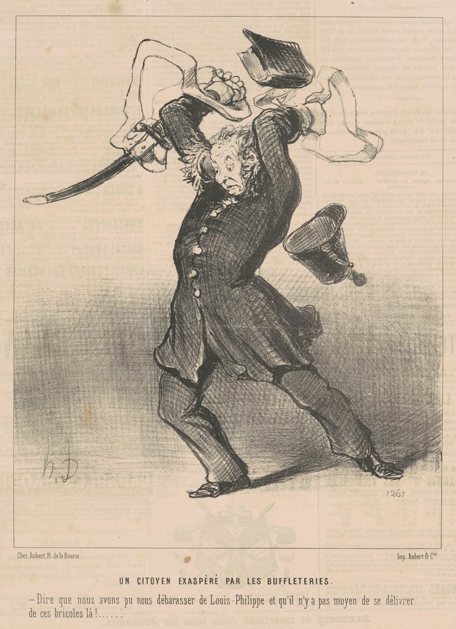 En borger irriteret over bøflerne af Honoré Daumier