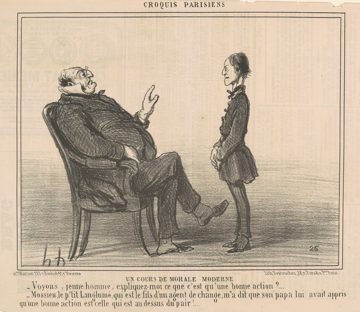 En lektion i moderne etik af Honoré Daumier