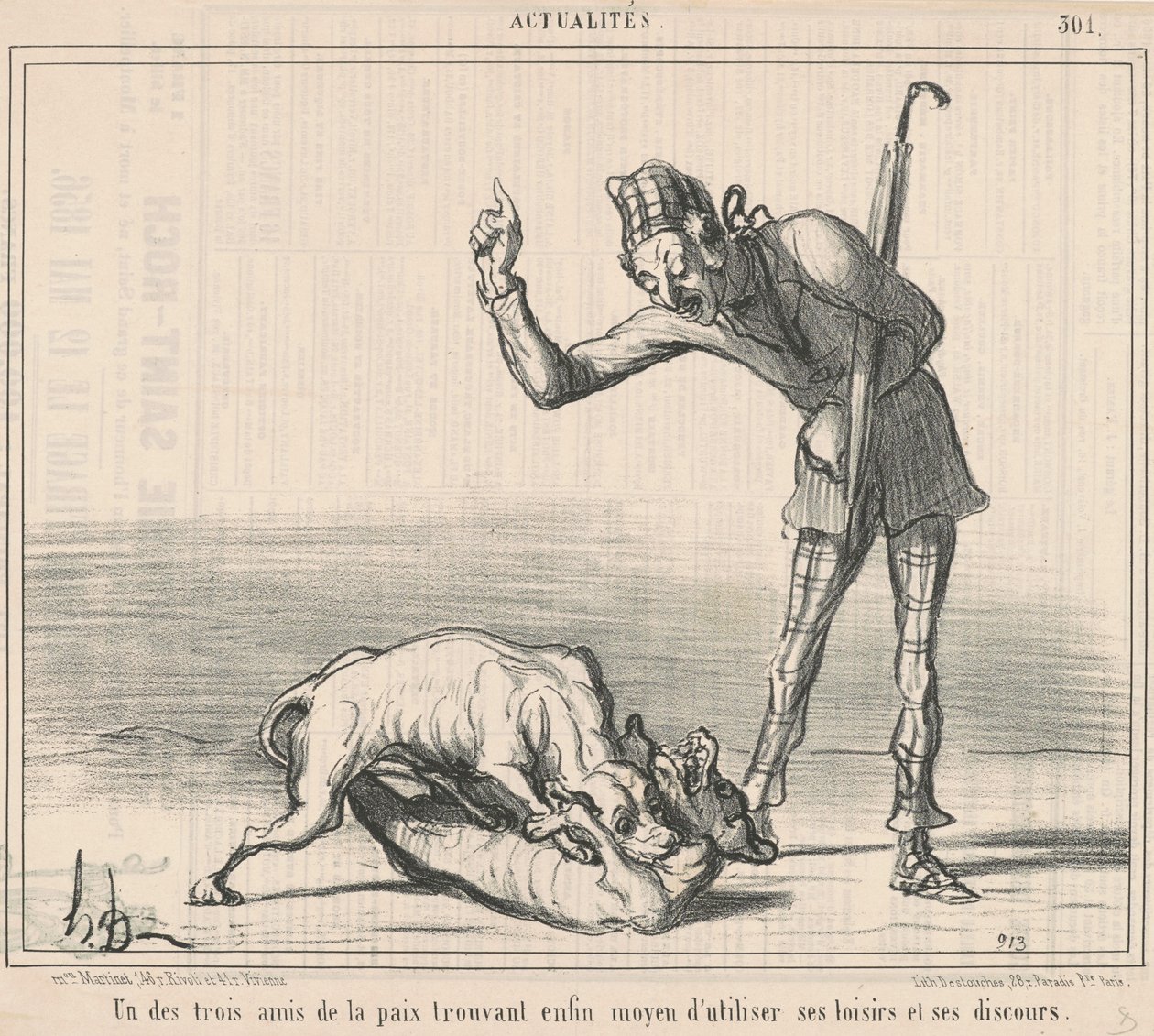 En af Fredens Tre Venner... af Honoré Daumier