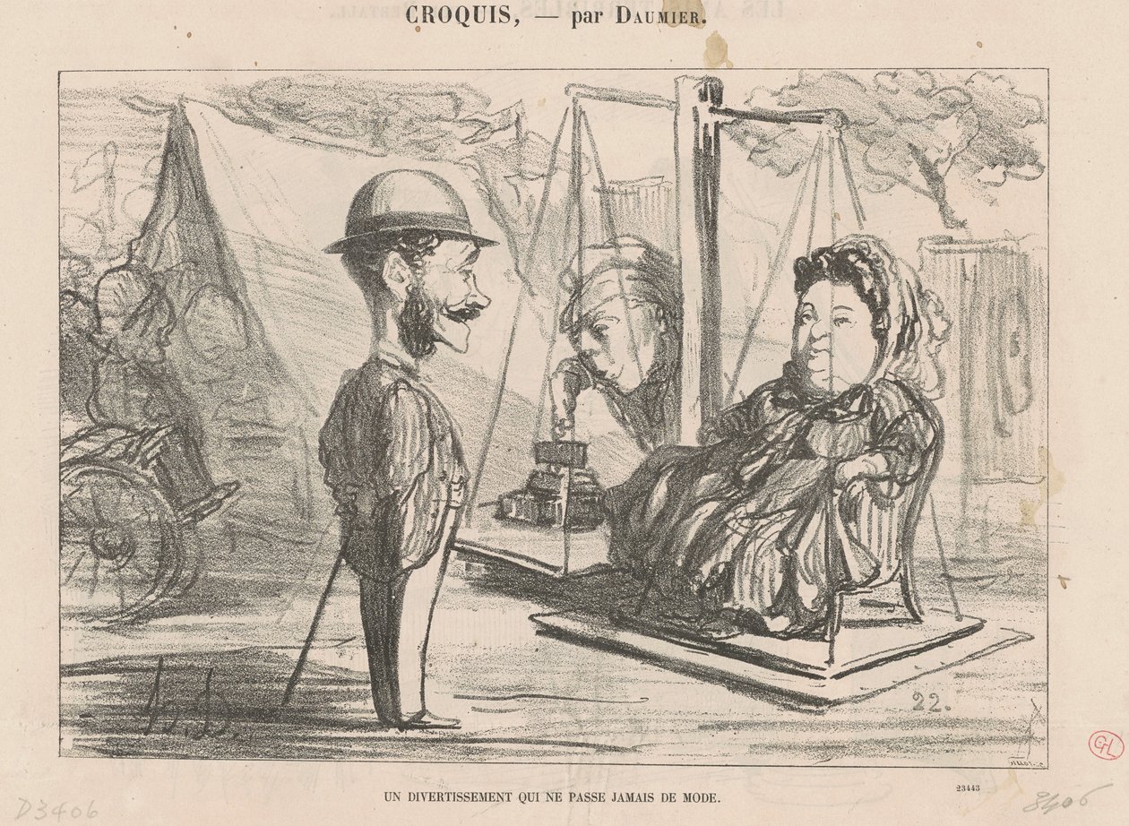 Underholdning, der ... moderigtigt af Honoré Daumier