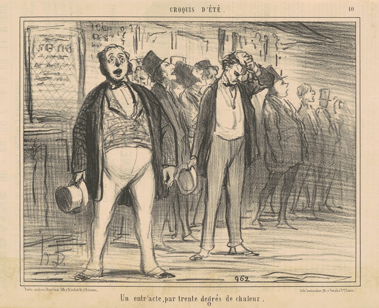 En pause, i tredive graders varme af Honoré Daumier