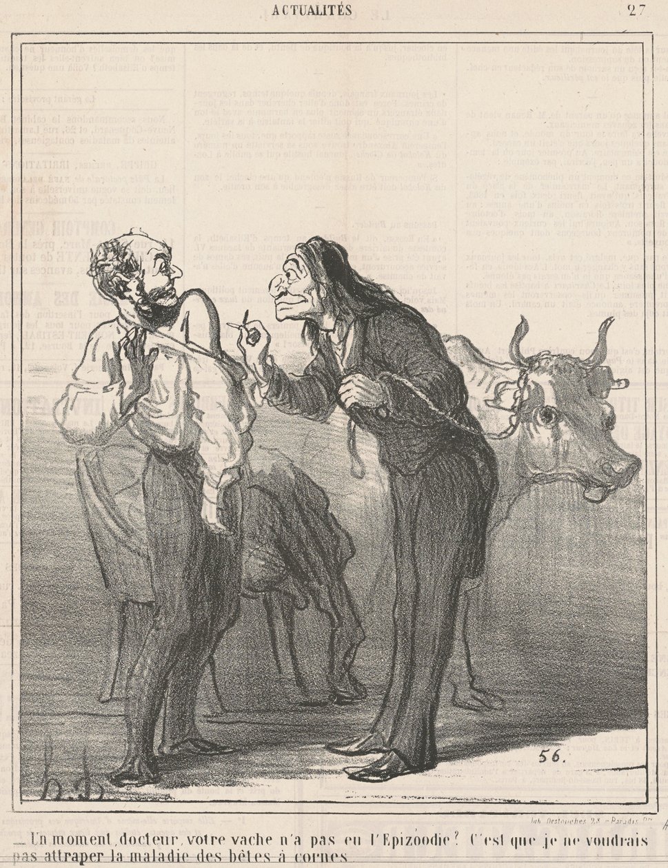Vent ... havde din ko ikke udbruddet? ... af Honoré Daumier