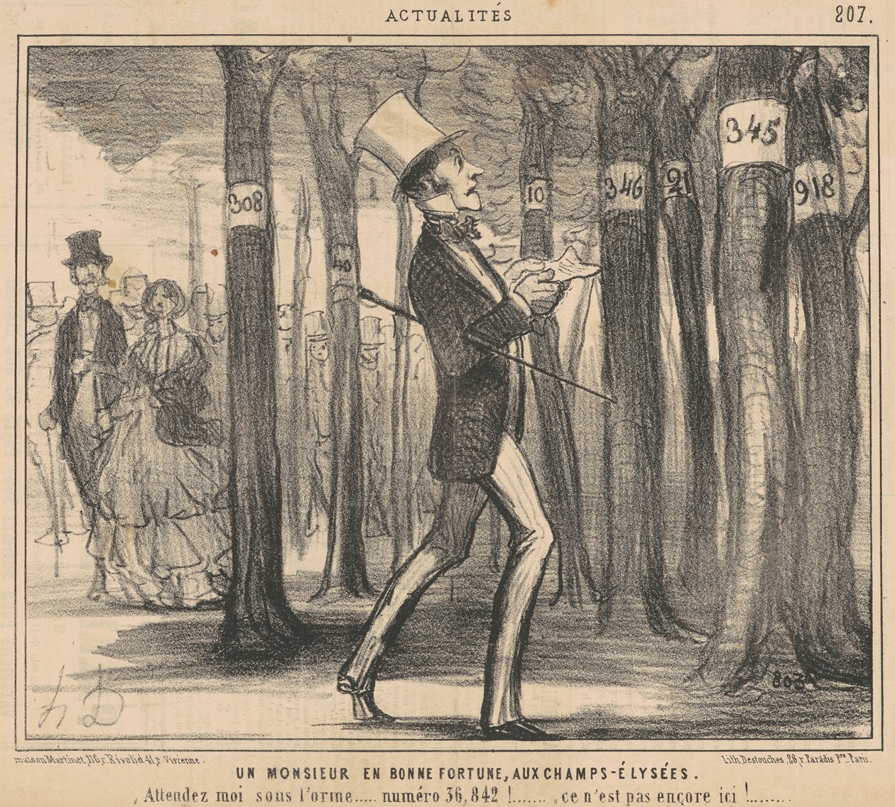 En held og lykke herre på Champs-Elysées af Honoré Daumier