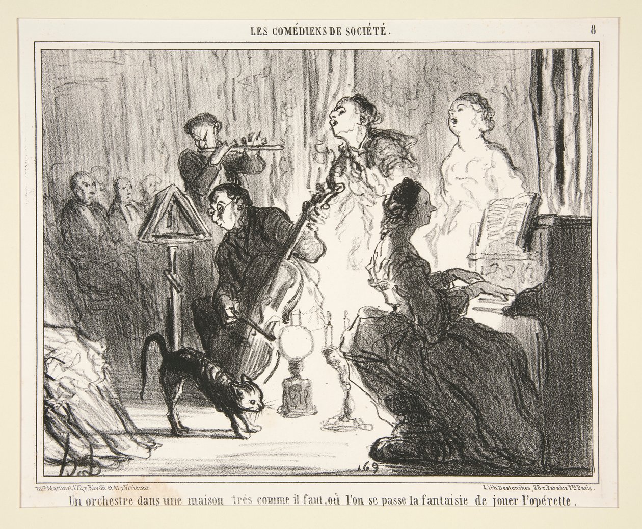 Et orkester i et hus af Honoré Daumier