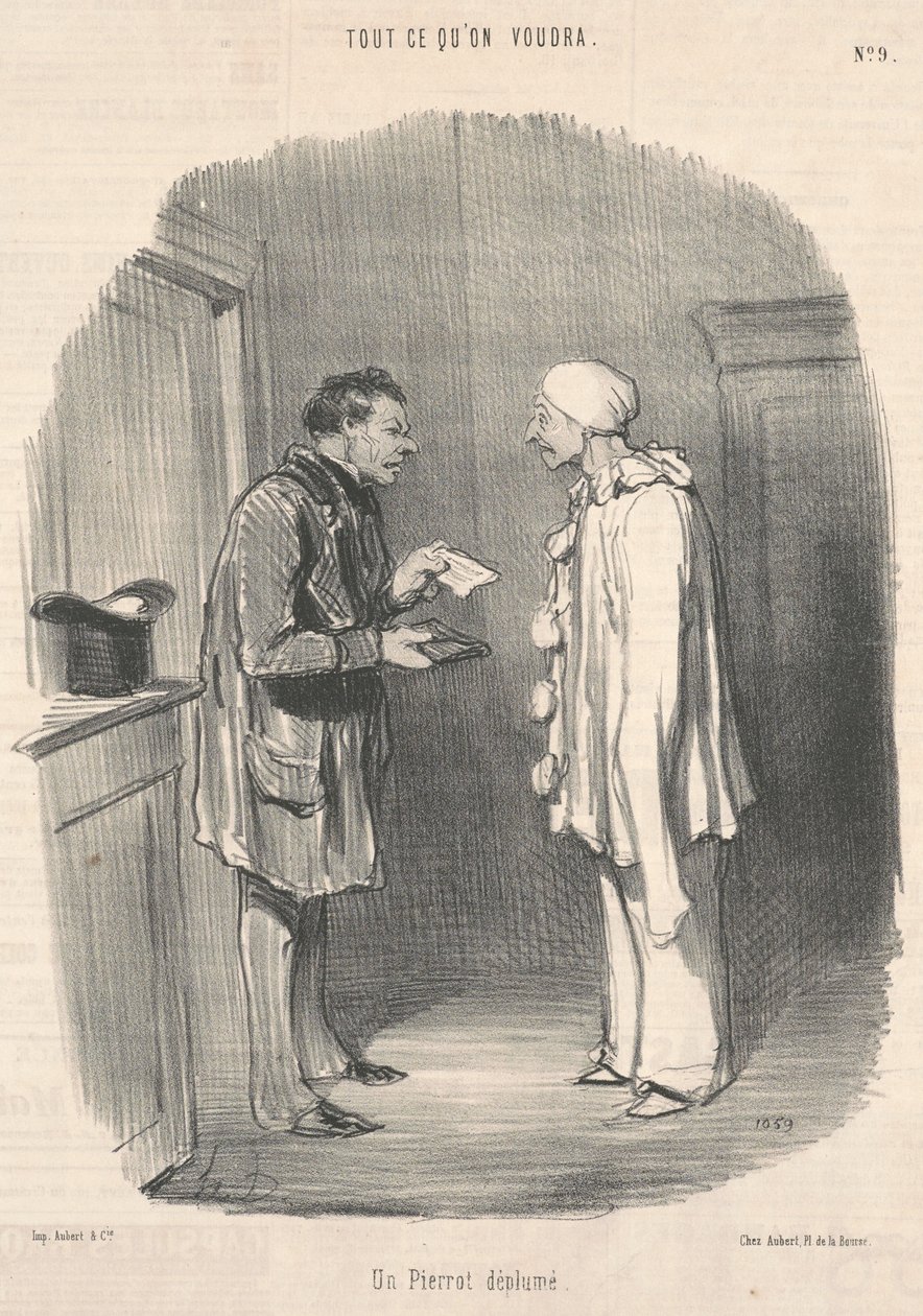 En fjerløs Pjerrot af Honoré Daumier