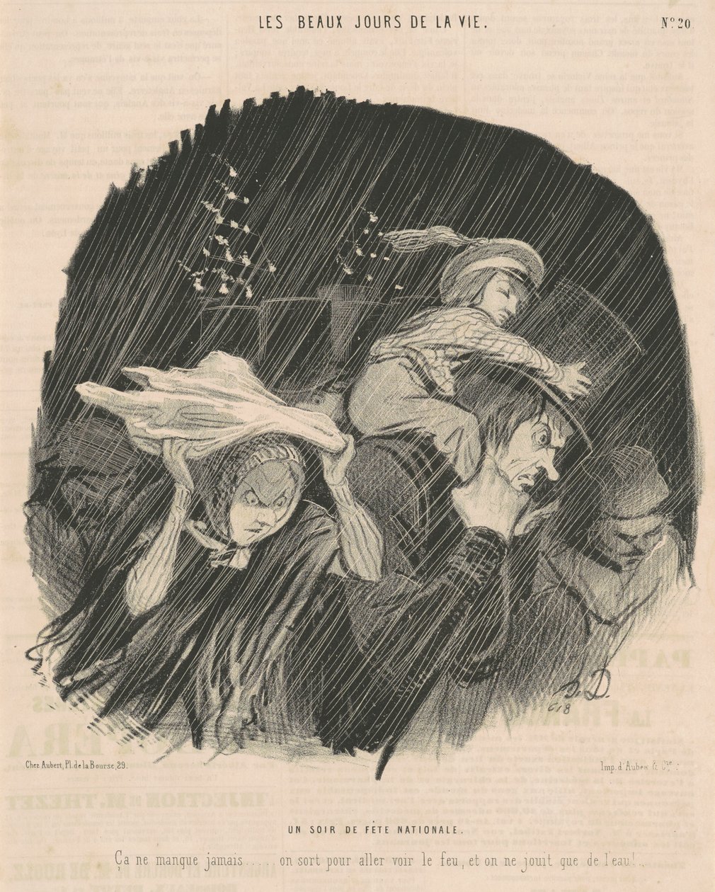 En national helligdag aften af Honoré Daumier