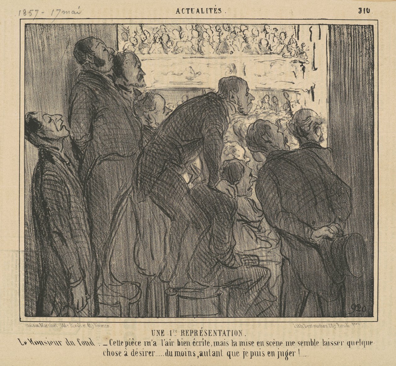 En 1. repræsentation af aktiemarkedet af Honoré Daumier