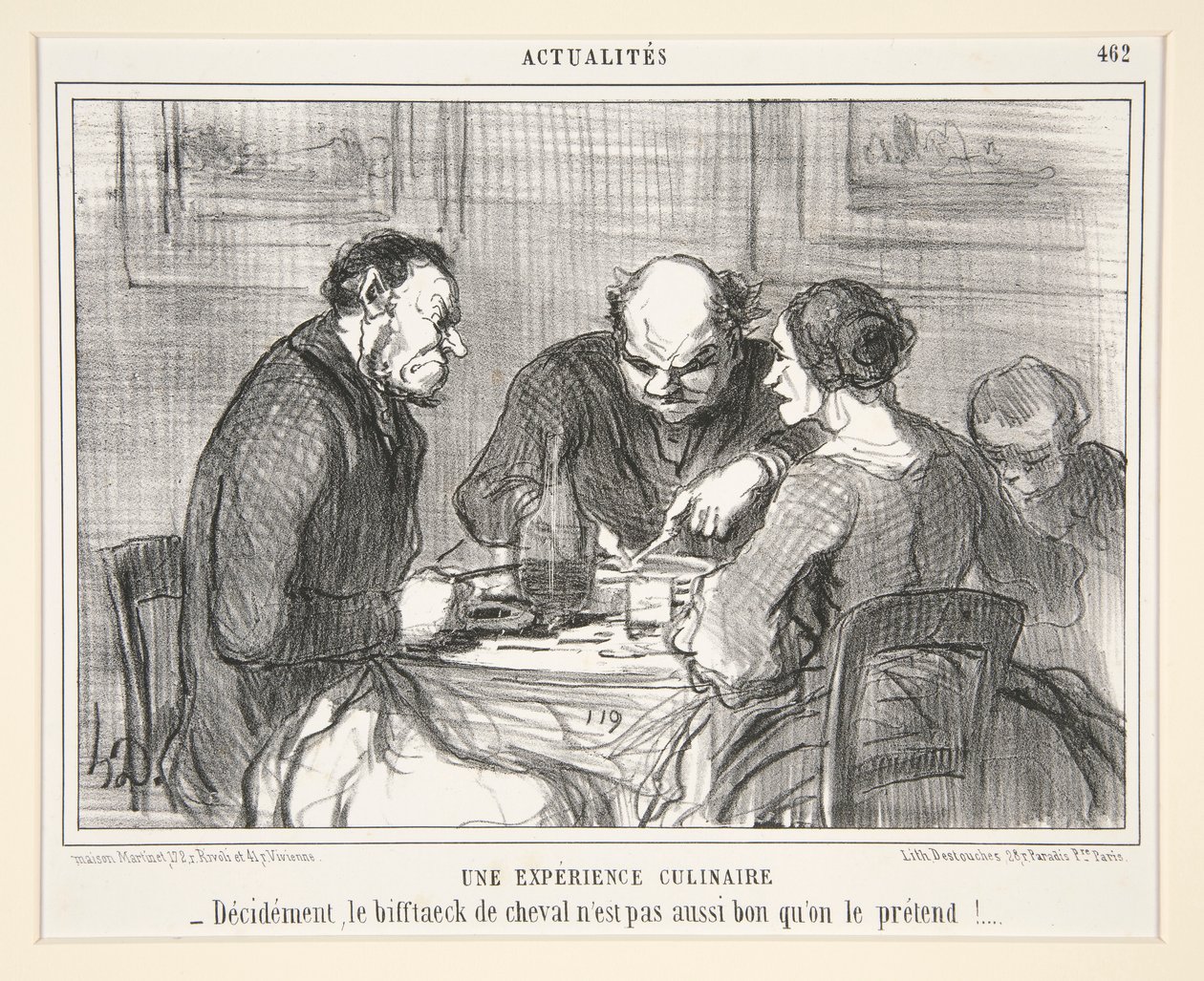En kulinarisk oplevelse: Helt klart, hestebøffen n af Honoré Daumier