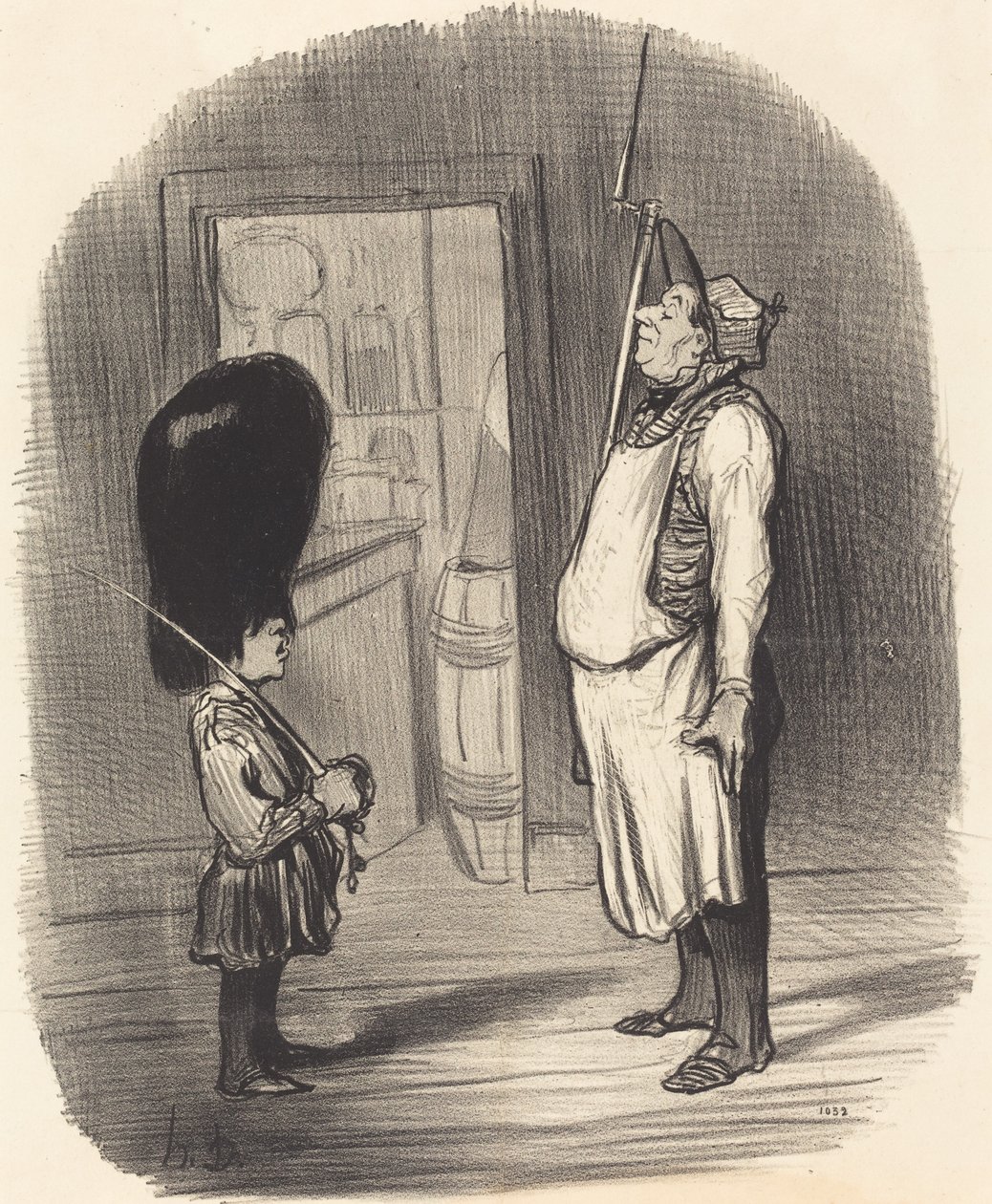 En familie, hvor krigerinstinktet bor af Honoré Daumier
