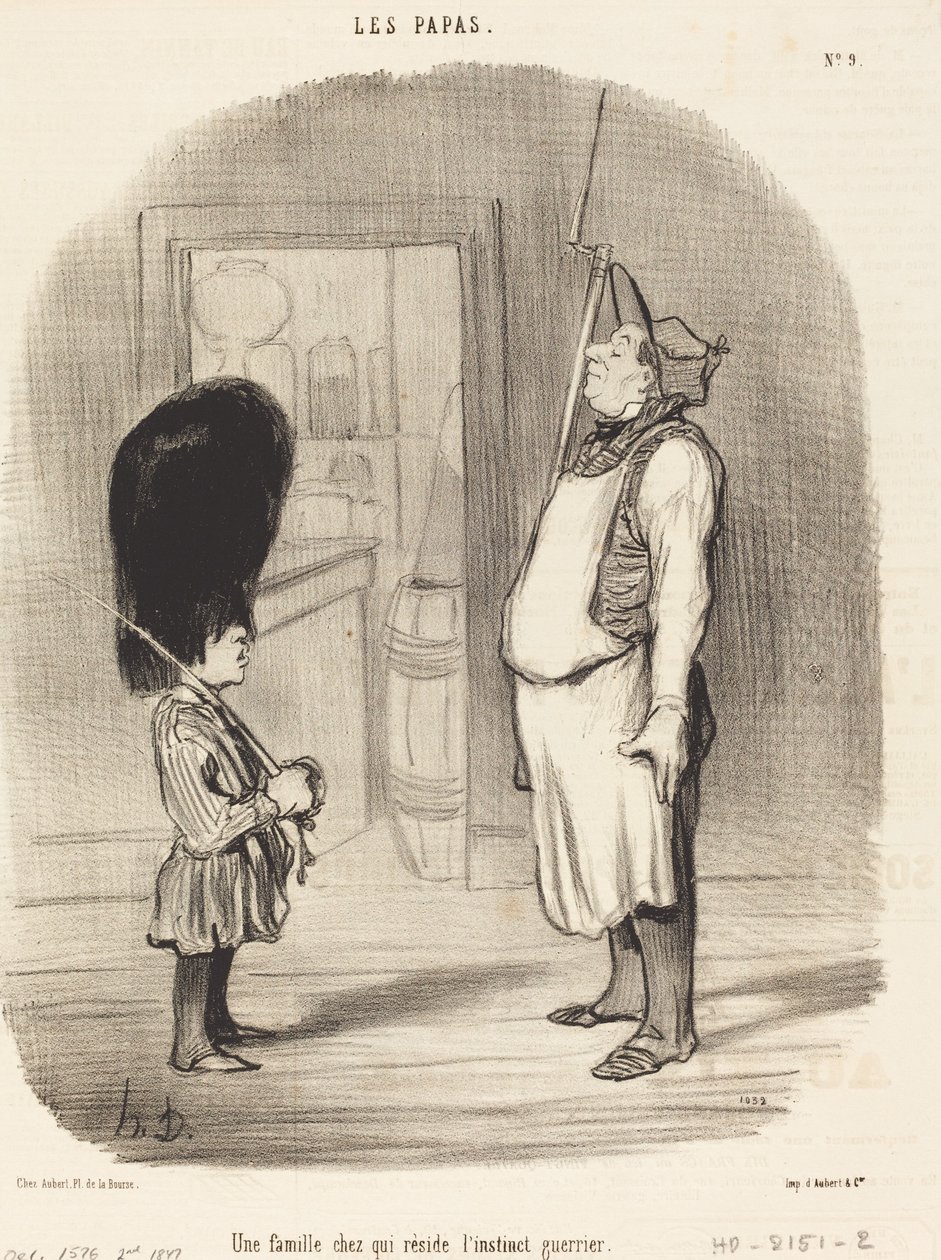 En familie, hvor krigerinstinktet bor af Honoré Daumier
